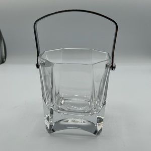 Vintage Cofrac Clear Glass Ice Bucket. 
Made I. France Heavy about 3-4 pounds